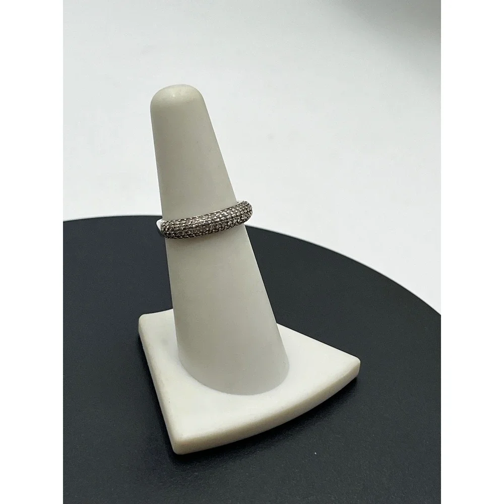 FZN Fuzion Creations Vintage Designer Cubic Zirconia Sterling Silver Ring sz 6.5
